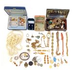 Assorted costume jewellery, comprising lady's wristwatch, bracelet, earrings, drop earrings, Limit