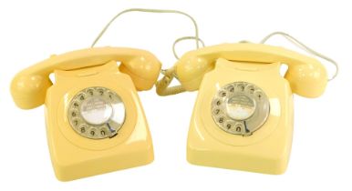 Two cream cased dial vintage telephones, Tele 8746F.