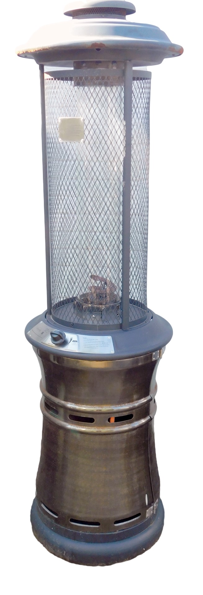 A Lifestyle gas fired patio heater, 183cm high.