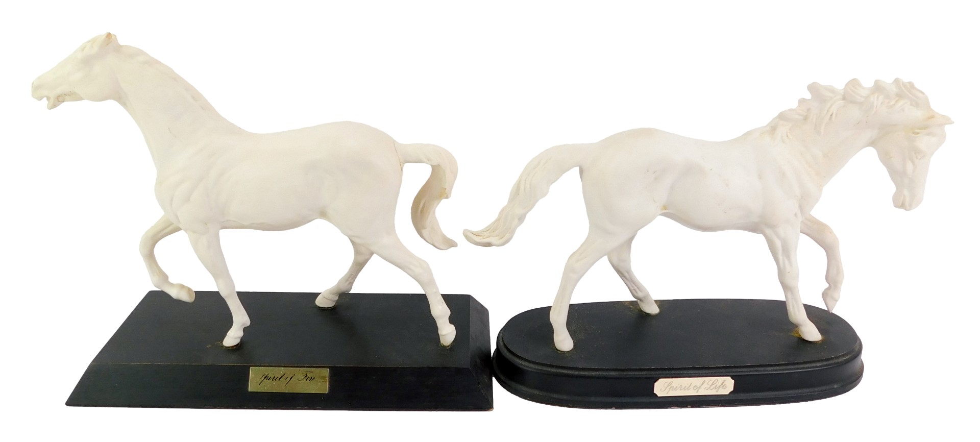 A Royal Doulton matt porcelain equine figure modelled as Spirit of Life, on oval ebonised base