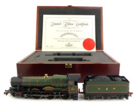 A Bachmann Branchline OO gauge Raveningham Hall locomotive and tender, in green livery, 6960, with