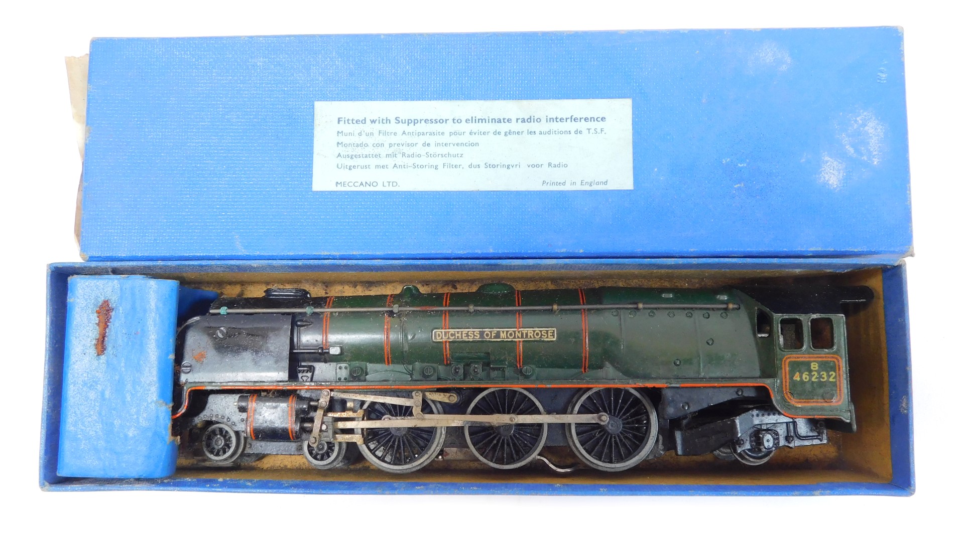 A Hornby Dublo EDL 12 Duchess class locomotive Duchess of Montrose, 4-6-2, 46232 in BR lined