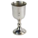 A Victorian silver goblet, with ribbed foot, on a stepped base, maker CB, London 1863, 7cm high, 5.