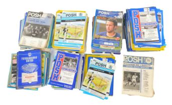 Various Peterborough United football programmes from the 1960s and 1970s, including Peterborough