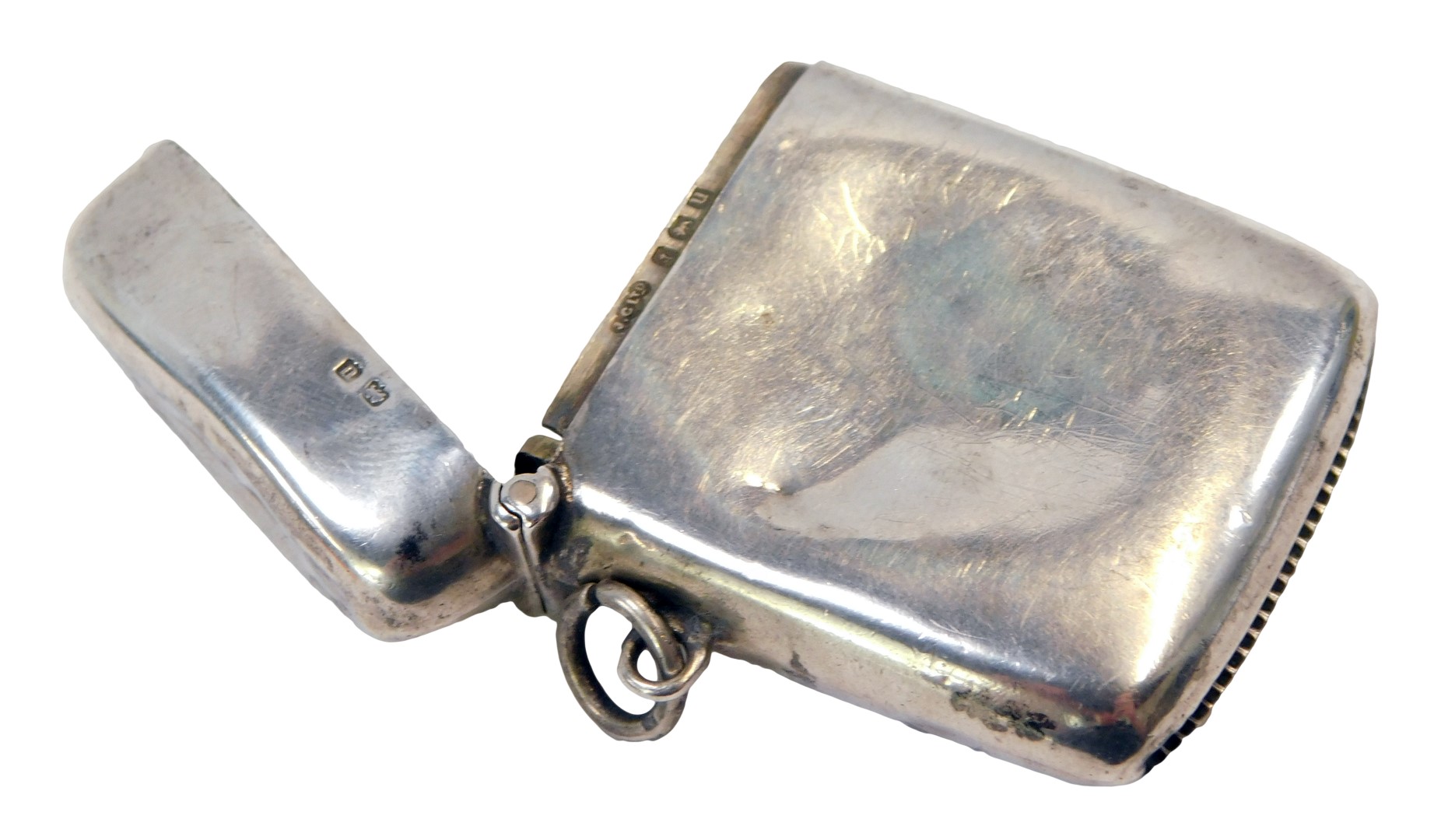 A George V silver vesta case, of plain design, maker J C Limited, Birmingham 1919, 0.97oz.