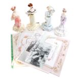 A group of Coalport porcelain figures, modelled as Golden Age Louisa at Ascot, limited edition No