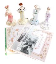A group of Coalport porcelain figures, modelled as Golden Age Louisa at Ascot, limited edition No