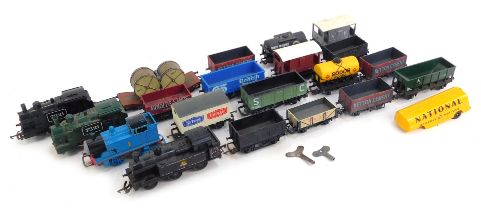 Various model railway, to include Tri-ang locomotive in black, tender, etc. (1 tray)