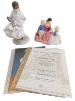 A group of collectors porcelain, comprising a Coalport Visiting Day figure group, limited edition