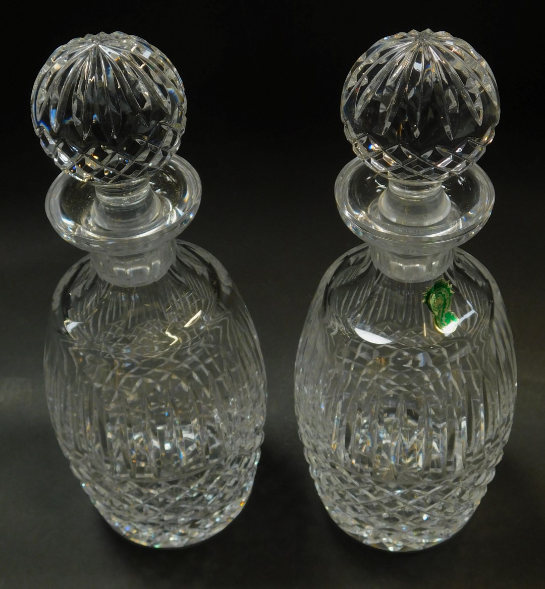 A pair of Waterford crystal Tramore pattern decanters and stoppers, one with paper label, each - Image 2 of 3