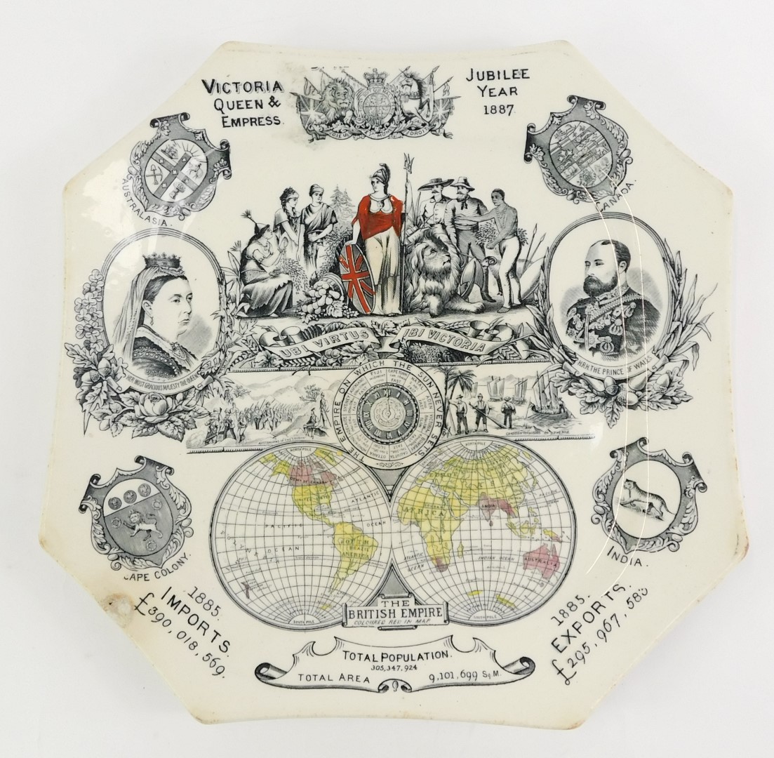 A group of commemorative wares, to include a Queen Victoria 1887 Jubilee plate, manufactured for - Image 2 of 3