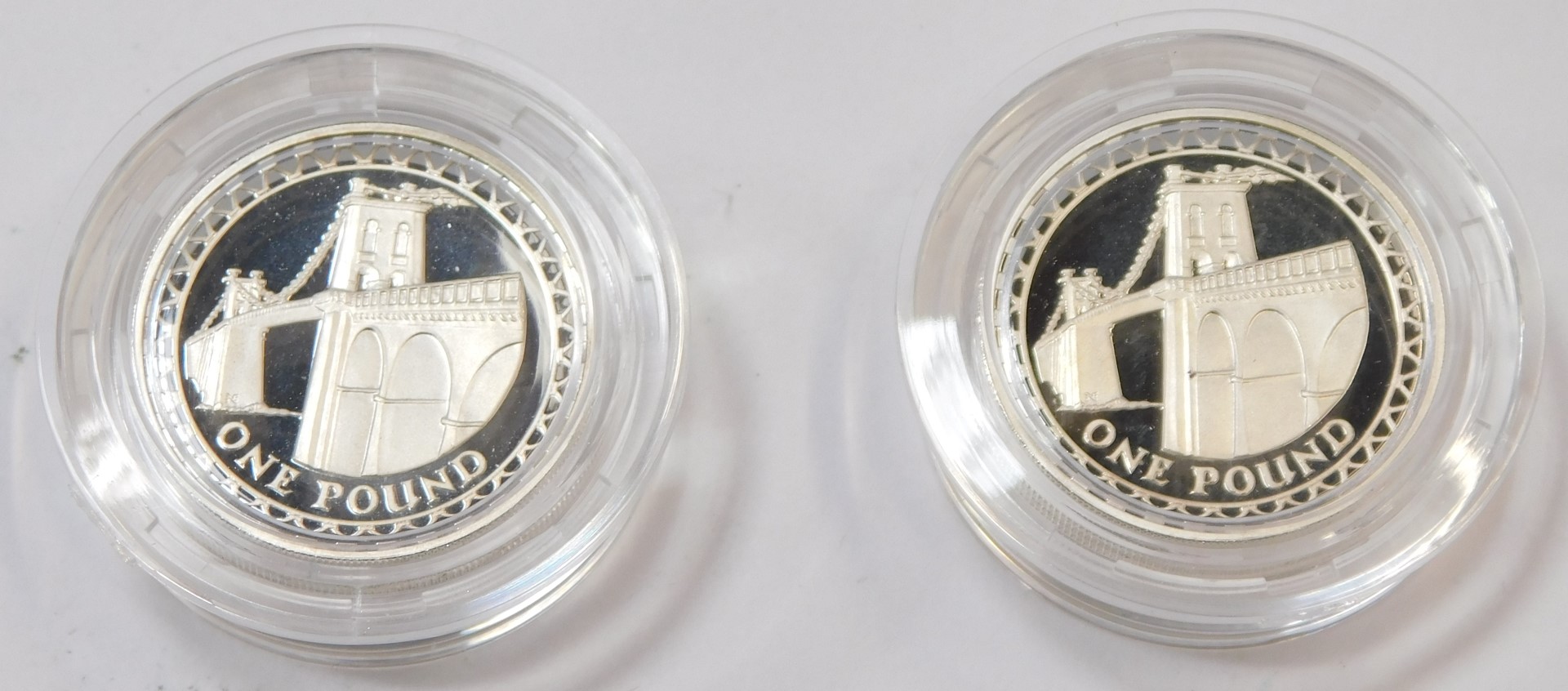 Two silver one pound coins, each for 2005, with certificate of authenticity, boxed. - Image 2 of 3