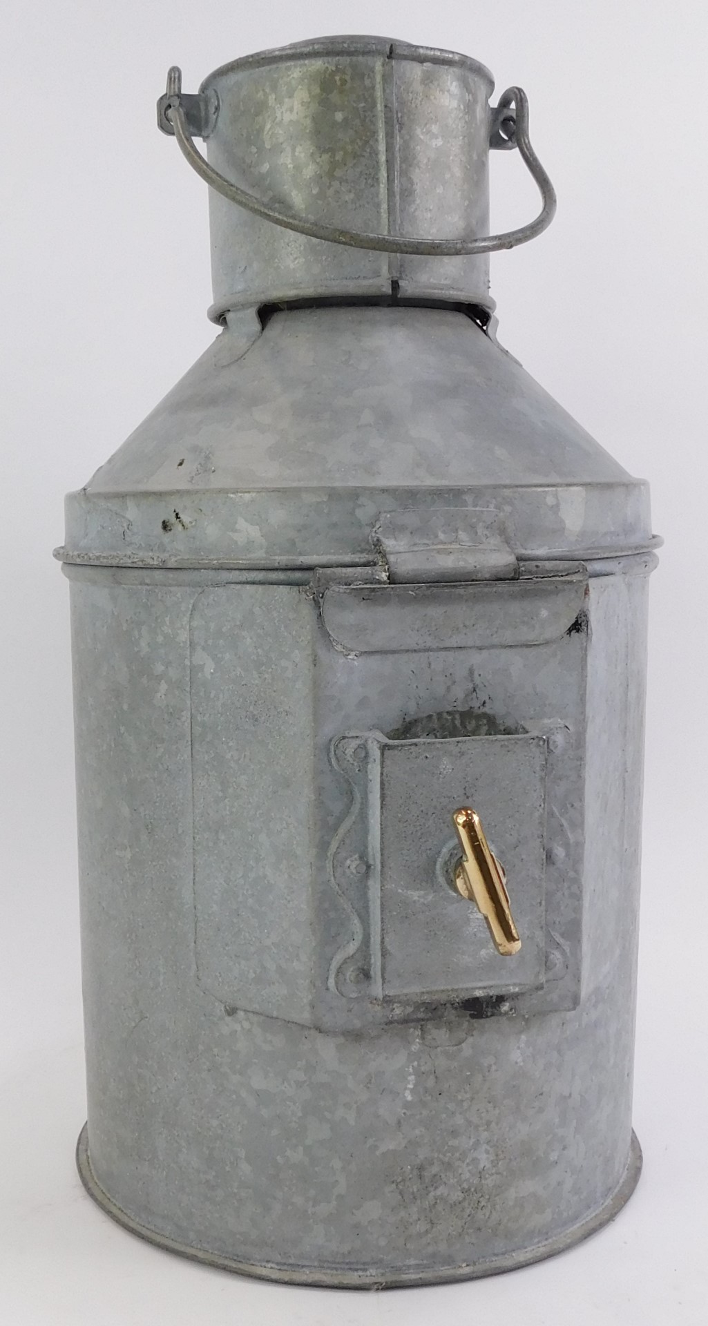 A steel Meteorite ship's lantern, numbered 117501, with brass patent plaque to base, with ring - Image 2 of 4
