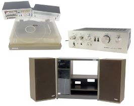 A Pioneer sound system, comprising stereo tuner, TX-5500, stereo turntable PL-155A, and stereo casse