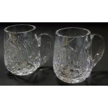 A pair of Waterford crystal tankards, each stamped, 11.5cm high.