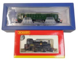 A Bachmann Branchline class 20 D8000 OO gauge locomotive and tender, BR green with ladder,