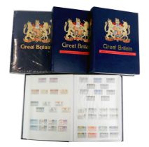 Three albums containing Queen Elizabeth II British commemorative stamps, to include Olympic Games,