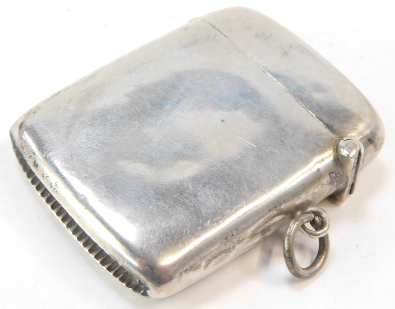 A George V silver vesta case, of plain design, maker J C Limited, Birmingham 1919, 0.97oz. - Image 2 of 3