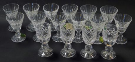 A set of twelve Waterford crystal Tramore cordial glasses, some with paper labels, each stamped, 7cm