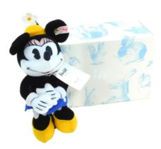 A Steiff Minnie Mouse mohair soft toy, limited edition number 906/2000, 24cm high, with certificate,