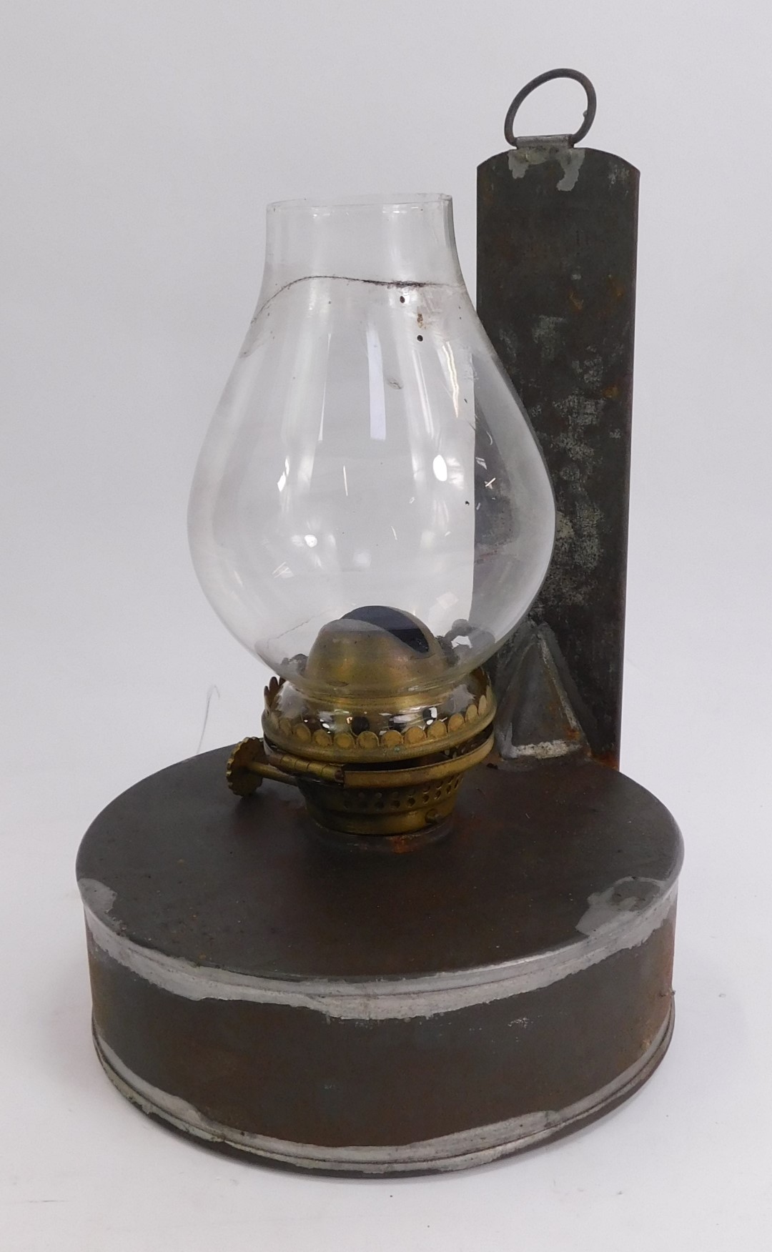 A steel Meteorite ship's lantern, numbered 117501, with brass patent plaque to base, with ring - Image 4 of 4