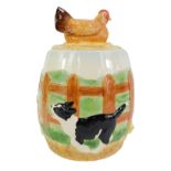 A Border Fine Arts pottery James Herriot's Country Kitchen Farmyard biscuit barrel, A1848, printed