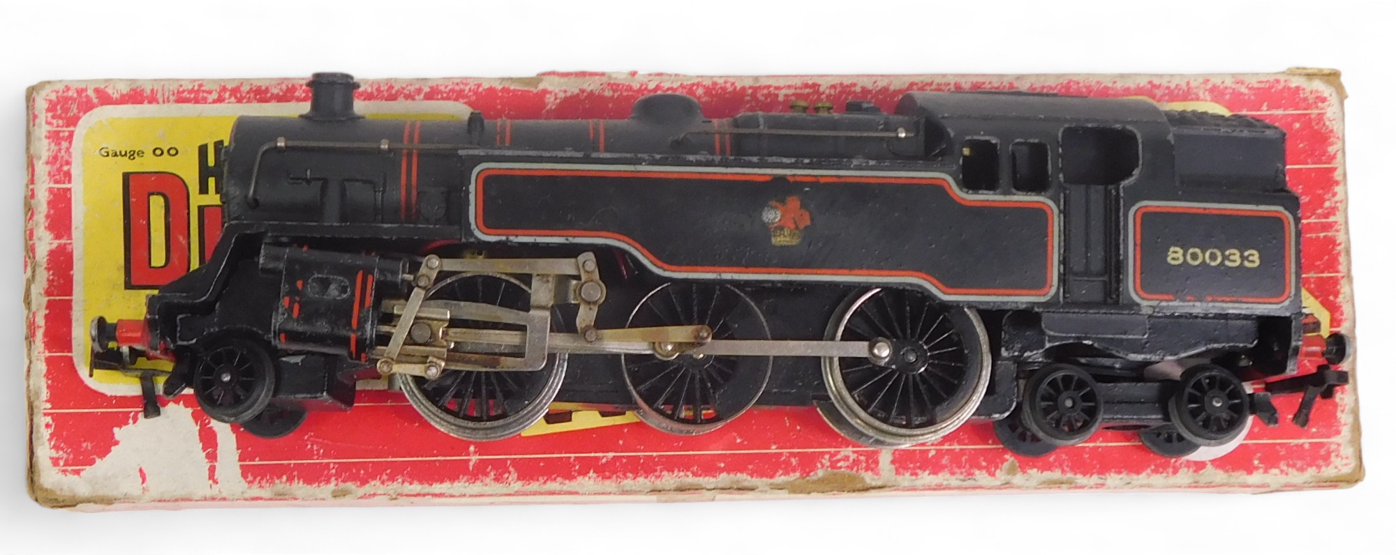 A Hornby Dublo two rail standard class 4 tank locomotive, 2-6-4, 8003, in BR lined black, boxed.