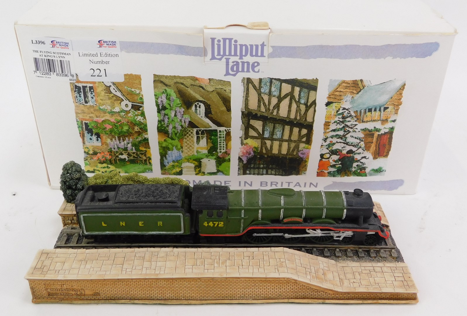 A Lilliput Lane The Flying Scotsman at Kings Lynn group, limited edition of 500, L3396, 21cm wide, - Image 2 of 3