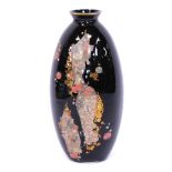 A Goebel glass vase, of ovoid form with flared neck, decorated with Gustav Klimt's The Kiss, 50cm