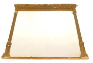 A 19thC gilt gesso Adam style overmantel mirror, of rectangular form, decorated with swags, floral