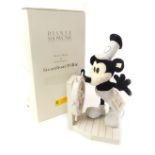 A Steiff Mickey Mouse as Steamboat Willie mohair soft toy, number 4400, 22cm high, together with a