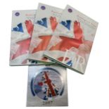 Elizabeth II coin packs, comprising three partial Portraits in Time collectors packs, each including