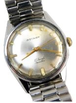 A Rotary stainless steel cased gent's wristwatch, with a silvered dial, seventeen jewel incabloc
