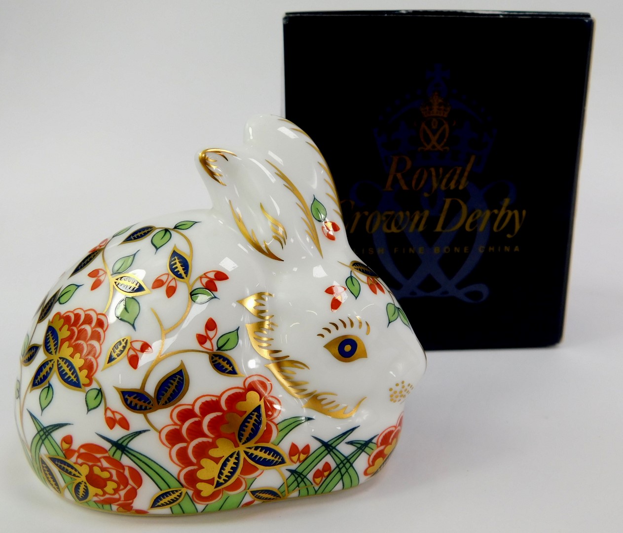 A Royal Crown Derby porcelain meadow rabbit paperweight, an exclusive for the Royal Crown Derby - Image 2 of 3