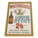 An advertising mirror for Whitbread's London stout, 75cm x 45cm.