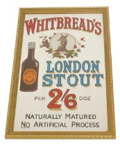 An advertising mirror for Whitbread's London stout, 75cm x 45cm.