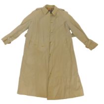 A Burberrys trench coat, in cream, with tartan lining, underarm measurement approx 50cm wide.