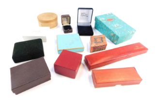 A collection of 20thC and later empty jewellery boxes.