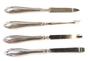 Four George V silver manicure implements, Birmingham 1928.