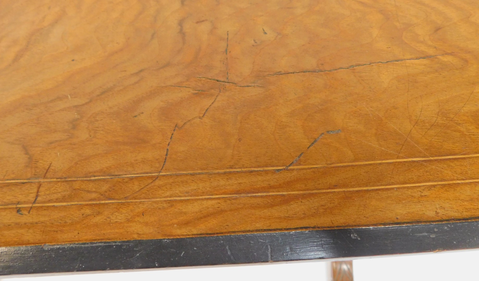 A Victorian walnut and marquetry inlaid occasional table, the shaped rectangular top inlaid with - Image 4 of 4