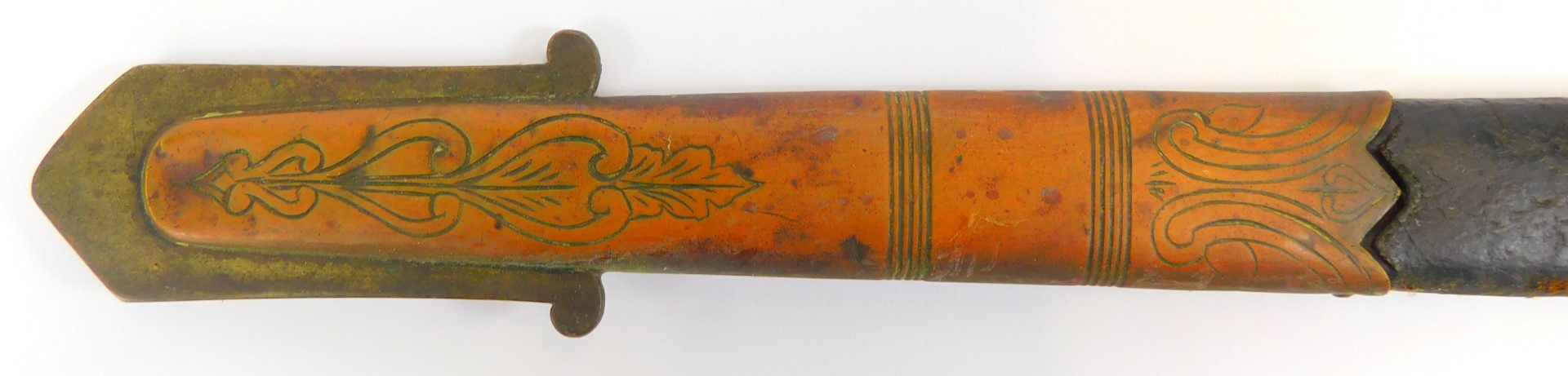 A Victorian naval officer's dress sword, with lion head pommel, shagreen grip interspersed with - Image 8 of 9