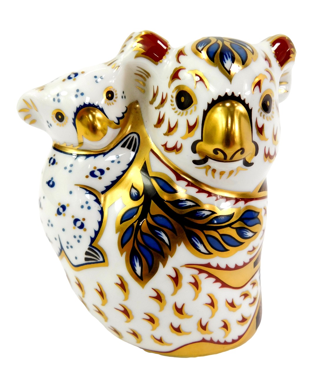 A Royal Crown Derby porcelain koala and baby paperweight, from the Australia Collection designed