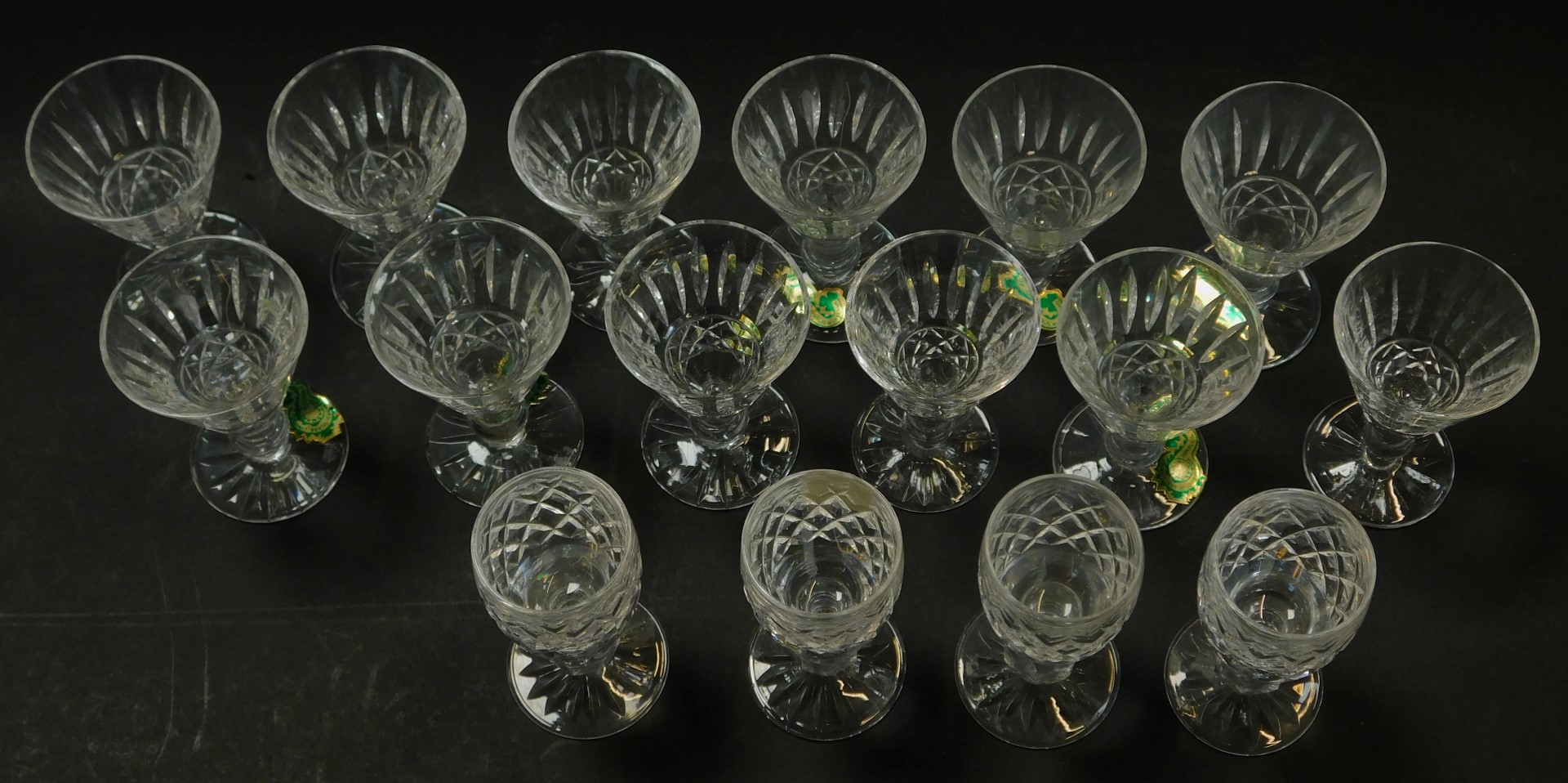 A set of twelve Waterford crystal Tramore cordial glasses, some with paper labels, each stamped, 7cm - Image 2 of 4
