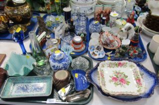 Decorative china and effects, including Chinese porcelain dish decorated with four hares character