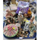 Ceramics and effects, comprising Capodimonte style figure groups, Wade Whimsy figures, commemorative