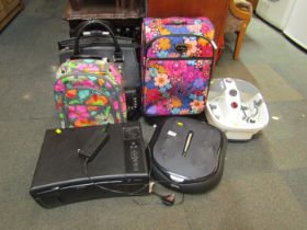 A Kodak colour printer, massage footstool, various novelty hand luggage cases, foot bath, etc. (6)