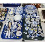 Various blue and white china, comprising bowls, side plates, miniature dolls tea set, ornaments,