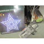 Assorted household wares, comprising Christmas star light, Playbar wall mount kit, TV bracket,