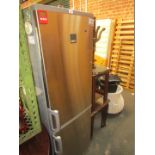 A Zanussi stainless steel fridge freezer.