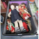 Eastern inspired dolls, comprising a ragdoll in school girl's uniform, Portuguese and Spanish